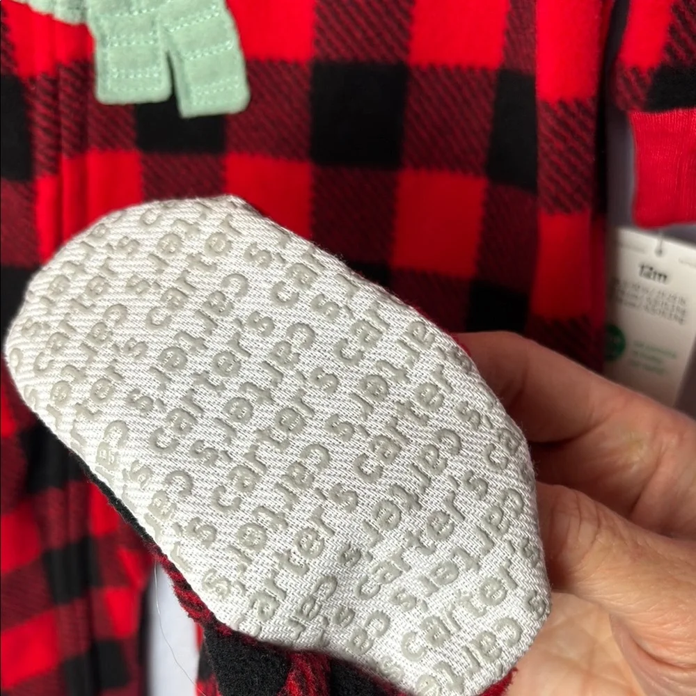 Carter's Red and Black Buffalo Plaid Footies